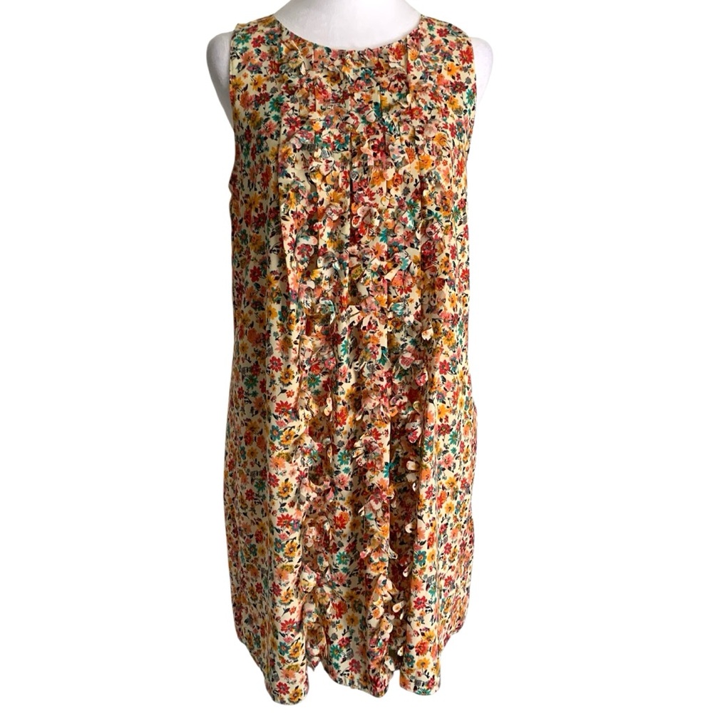 Sachin + Babi Size 4 Colorful Ditzy Floral Sleeveless Fun Flirty Summer Dress